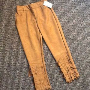 CRAZY TRAIN suede like fringe pants!! BRAND NEW!!